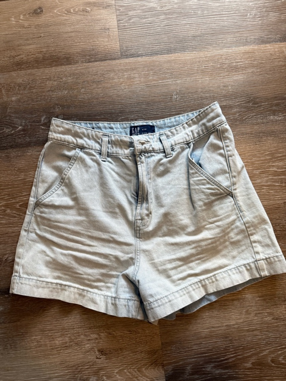 GAP Women's Light Blue High-Rise Casual Shorts